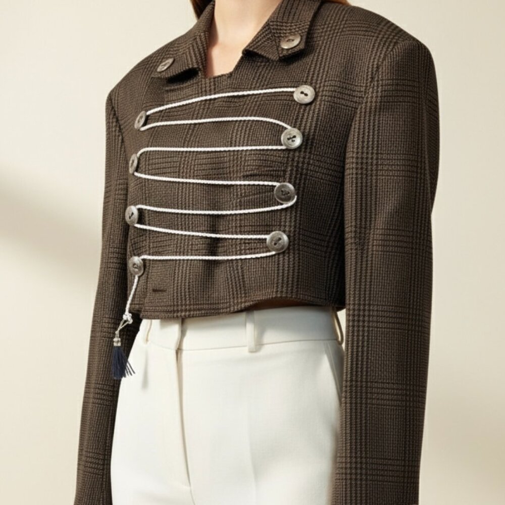 Upcycled Vintage Military Cropped Blazer | One of a Kind